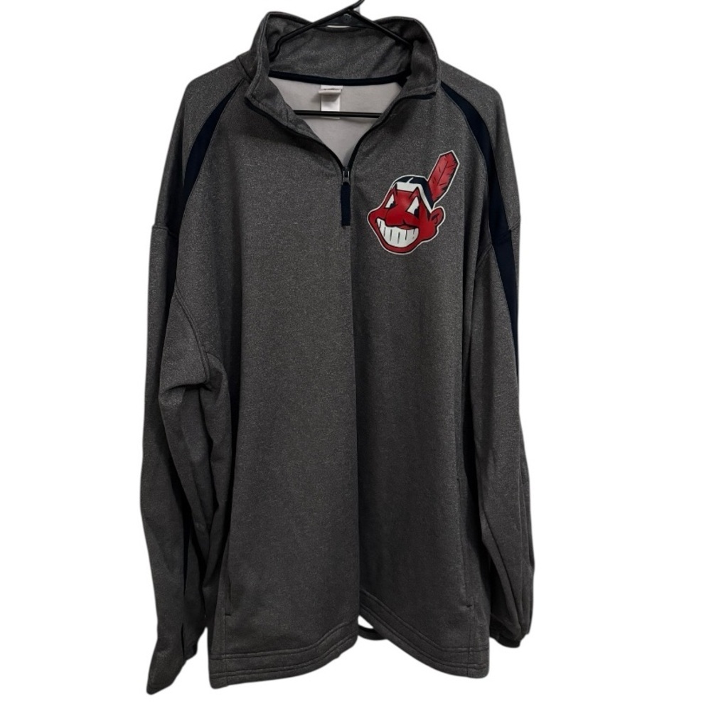 Cleveland Indians Vintage Quarter Zip Pullover Gray Badger Sport 3XL MLB Fleece